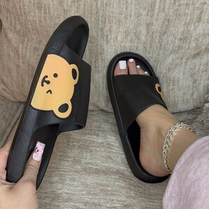 Black Bear Slide Sandals